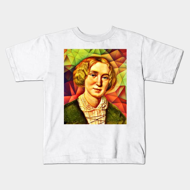 George Eliot Snow Portrait | George Eliot Snow Artwork 9 Kids T-Shirt by JustLit